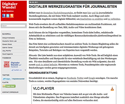 Digitaler Werkzeugkasten für Journalisten