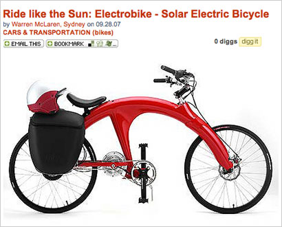 Ride like the Sun: Solar Electric Bicycle