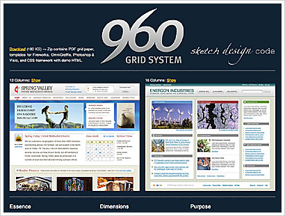960 Grid System – Grundlagensystem für Websites