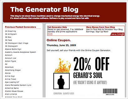 The Generator Blog: einfach mal etwas, naja, generieren