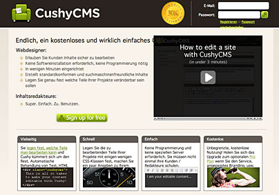 “Kleines” Redaktionssystem: CushyCMS