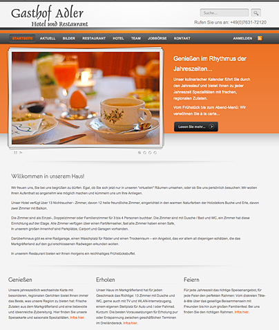 Neue Website des Gasthofes Adler in Neuenburg