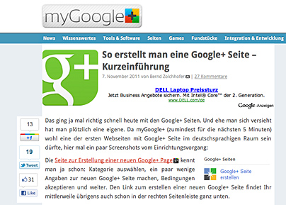 Google+ Pages: Ähnlich wie Facebook