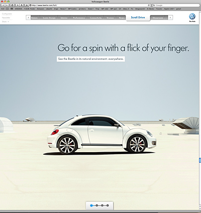 Volkswagen Beetle: smarte Website ohne Flash