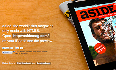 Aside-Mag: ein iPad-Magazin auf HTML5-Basis