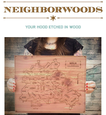 Neighborwoods: Stadtpläne in Holz, u.a. Berlin