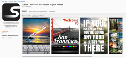 Swipe: Texte in iPhone-Fotos