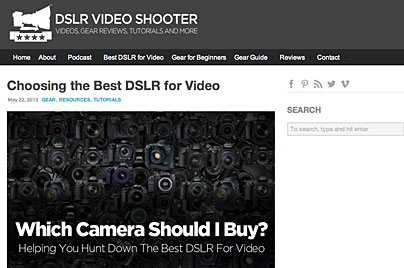 DSLR Video Shooter: Choosing the Best DSLR for Video