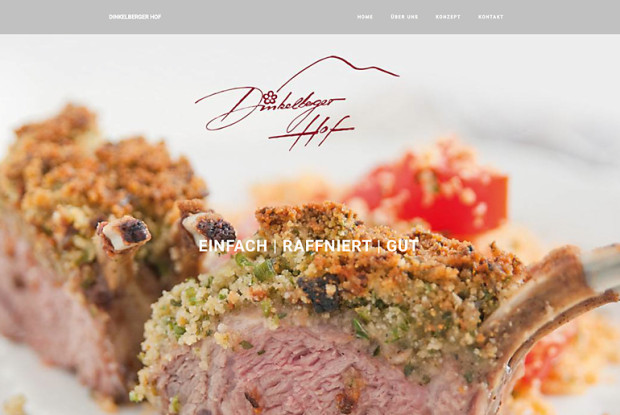 One-Page Darstellung für eine Gastro-Website