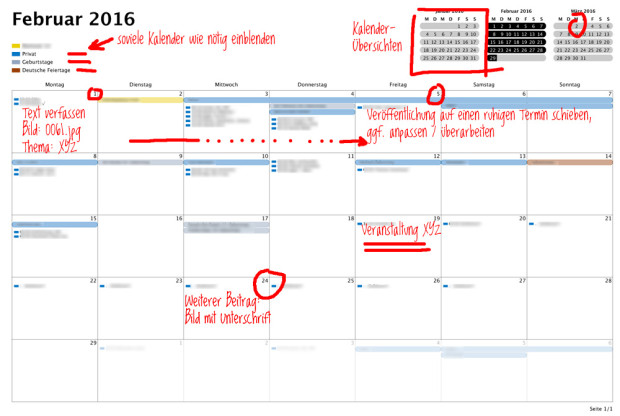 Redaktionskalender und Themenplan