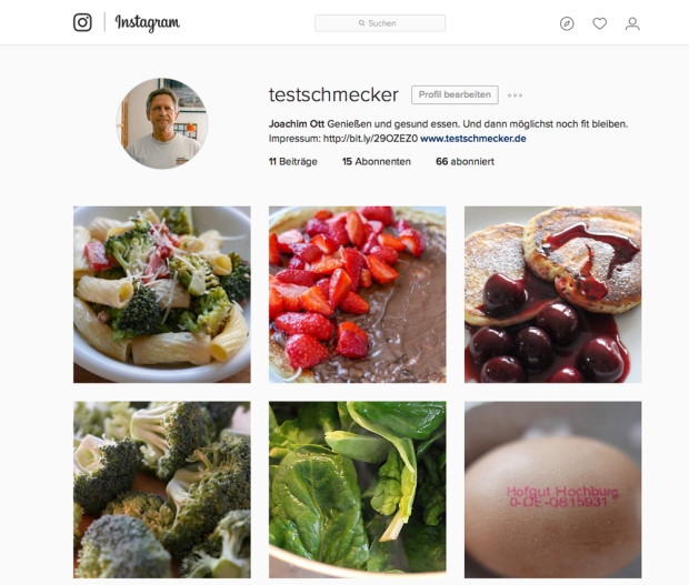 Zweiter Instagram Account für testschmecker.de