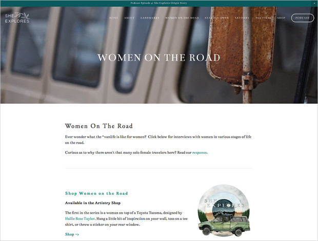 Storytelling-Website: „She Explores” über Women on the road