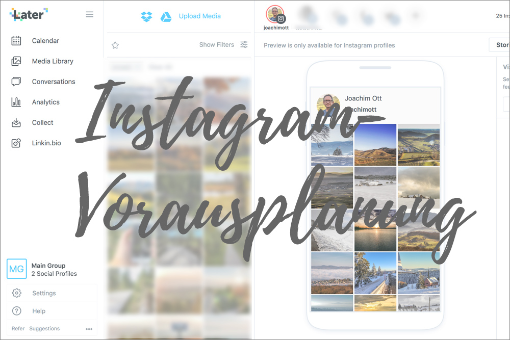 Instagram-Vorausplanung erleichtert die Veröffentlichung und spart Zeit. 