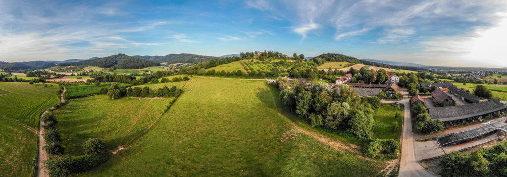 Ein zusammengesetztes Panorama, das noch in der Drohne entsteht. 